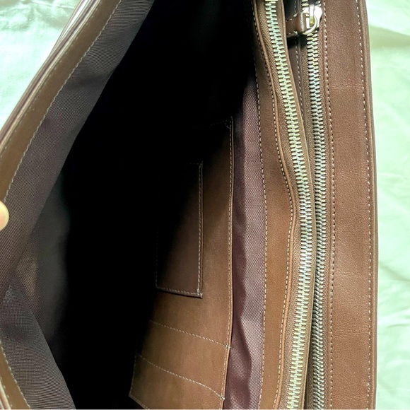 Coach Leather Portfolio Briefcase Mahogany Brown - Picture 9 of 13
